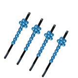Cumpara ieftin Clame par albastru 5 x 1 cm cu pietre decorative, set 4 bucati, design floral elegant pentru coc, suvite si coafuri