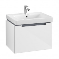 Set mobilier și lavoar suspendat, Villeroy & Boch, Subway 2.0, 60 cm, alb lucios