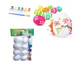 Set de Paste din Polistiren pentru Pictat cu Acuarele si Pensula, 8 oua, Oem