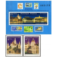 Ungaria 1982 - ziua marcii postale, serie+colita neuzata