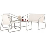 Set mobilier gradina/terasa, bej, otel, textil, 1 masa, 2 scaune, 1 canapea, Soffi GartenVIP DiyLine, Chomik