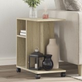 VidaXL Masă laterală cu roți, stejar sonoma 50x30x55 cm lemn prelucrat