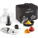 Set de 5 accesorii Tefal Coach Fresh Box XF652038, pentru rezultate perfecte de maruntire, feliere, tocare, razuire si presare a citricelor, negru