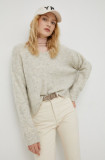 Cumpara ieftin American Vintage pulover din amestec de lana femei, culoarea gri,