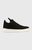 Filling Pieces sneakers din piele &icirc;ntoarsă Low top Ripple culoarea negru, 25121721863