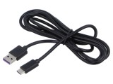 Cablu USB 2.0 A la C 1,5m 60W 3A negru PVC