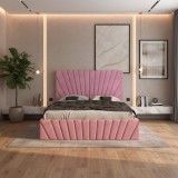 Pat Tapitat Leon Roz Catifea Premium Transport rapid