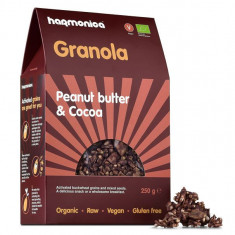 Granola cu unt de arahide si cacao Bio, 250g, Harmonica