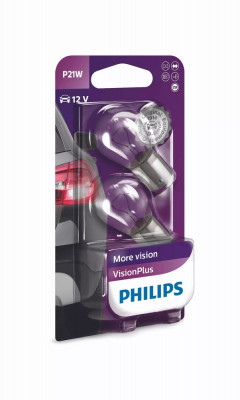 Becuri Auto Auxiliare P21W Philips VisionPlus, 12V, 21W foto