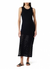 Rochie maxi The Drop Ritu Crochet, negru, XS - OUTLET
