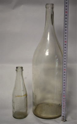 Doua sticle interbelice Monopolul Alcoolului - 20 cm inaltime, respectiv 43 cm foto