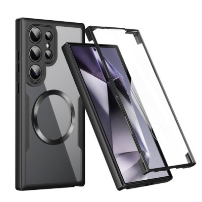 Husa pentru Samsung Galaxy S24 Ultra + Folie - Techsuit ColorVerse 360 MagSafe Series - Black foto