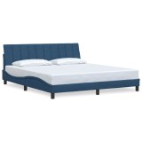 Cumpara ieftin Cadru de pat fara saltea, Hanko, albastru, 180x200 cm, textil