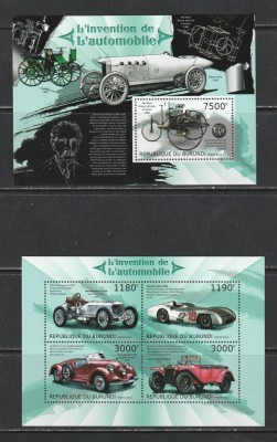Burundi 2013 - Istoria Automobilului S/S 1v + M/S 1v MNH foto