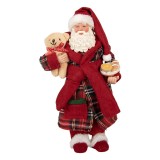 Cumpara ieftin Figurina Mos Craciun textil multicolor Xmas 16x11x28 cm