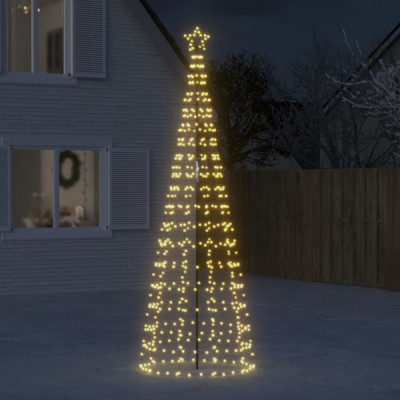 vidaXL Lumină brad de Crăciun cu țăruși, 570 LED-uri, alb cald, 300 cm foto