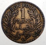 B.692 TUNISIA PROTECTORAT FRANCEZ 1 FRANC 1921