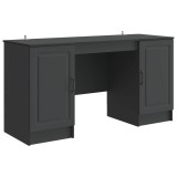 vidaXL Birou cu raft cu ușă Negru 142,5 x 50 x 75 cm Lemn prelucrat 3414640