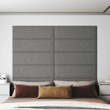 Panouri de perete 12 buc. gri deschis 90x30 cm textil 3,24 m&sup2;
