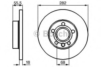 Disc frana VW TRANSPORTER IV platou / sasiu (70XD) (1990 - 2003) BOSCH 0 986 479 B54 foto