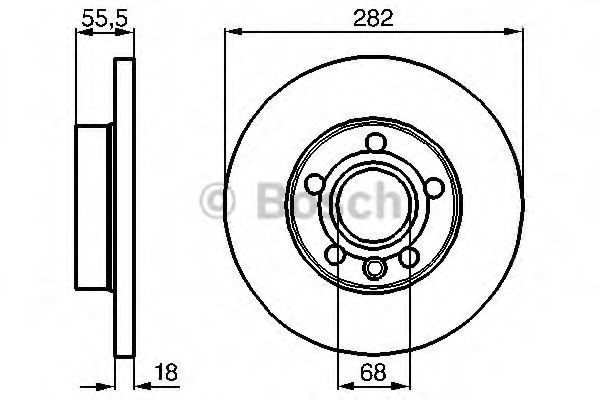 Disc frana VW TRANSPORTER IV bus (70XB, 70XC, 7DB, 7DW, 7DK) (1990 - 2003) BOSCH 0 986 479 B54