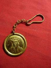 Breloc -Medalie Stefan cel Mare ,revers stema si inscriptie in slavona ,d=3,3cm foto