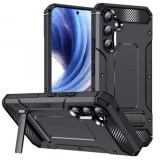 Cumpara ieftin Husa Samsung Galaxy A54 Antisoc Negru Hybrid Armor Kickstand, Techsuit
