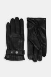 Sisley manusi de piele barbati, culoarea negru, 6G4BSG003
