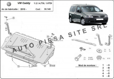 Scut metalic motor VW Caddy 3 III cu platforma aluminiu fabricat incepand cu 2010 APS-30,140 foto