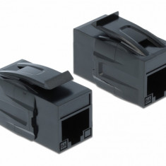 Cupla modulara RJ45 cu PoE Cat.6A UTP M-M negru, Delock 86298