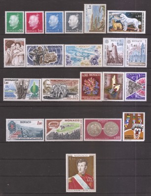 Monaco 1977 - AN COMPLET, (18 serii) + 1 MC, (4 poze) MNH (vezi descrierea) foto