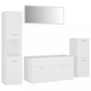 Set mobilier de baie, alb, lemn prelucrat