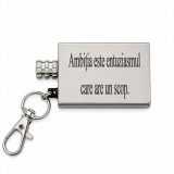 Cumpara ieftin Breloc multifunctional din metal gravat Ambitia este entuziasmul care are un scop. , cu rezervor reincarcabil si fitil, accesoriu EDC pentru camping,