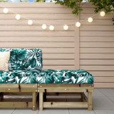 vidaXL Taburet de grădină cu pernă, lemn de pin tratat 825442