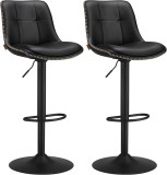 Cumpara ieftin Set 2 scaune de bar reglabile Songmics Negru 38x44.5x115 cm