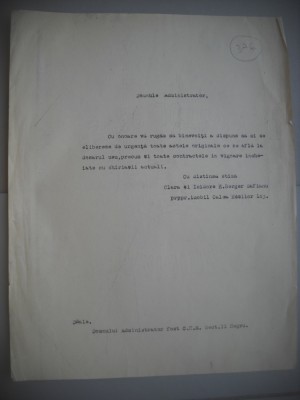 HOPCT DOCUMENT VECHI 376 ISIDORE H BERGER [ EVREU] BUCURESTI SECTOR 11 NEGRU foto