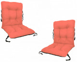 Set 2 Perne sezut/spatar pentru scaun de gradina sau balansoar, 50x50x55 cm, culoare orange, Palmonix