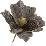 Set 5 ornamente pentru bradul de Craciun, stea Poinsettia, 23cm, gri auriu Household NewTrend