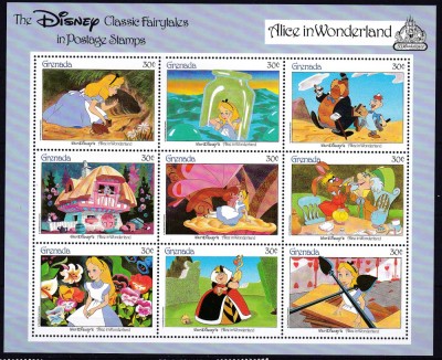 DB1 Desene Animate Disney Alice in Tara Minunilor Grenada MS MNH foto