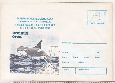 bnk ip Alba Iulia - Bienala filetelie polara - Orca - necirculata - 065/1996 foto