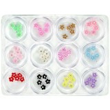 Cumpara ieftin Kit nail art de 12 buc - flori acrilice, 5g, INGINAILS