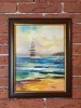 Velier pe mare, Marine, Ulei, Realism