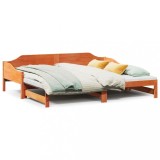 VidaXL Pat de zi cu extensie, maro ceruit, 80x200cm, lemn masiv de pin