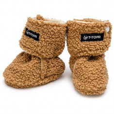 T-TOMI TEDDY Booties Brown botoșei pentru copii 6-9 months 1 buc