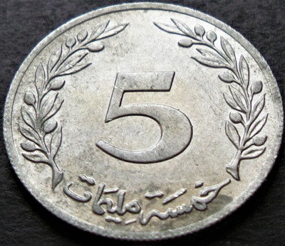 Moneda exotica 5 MILLIEMES - TUNISIA, anul 1983 *cod 2774 = A.UNC foto