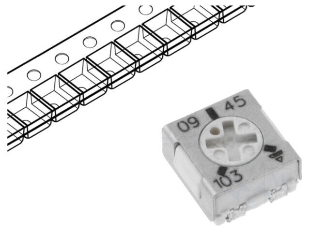 Rezistor trimer SMD 10k&Omega;, IP67