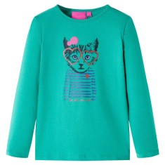 Tricou de copii cu m&acirc;neci lungi, verde aprins, 116