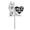 Topper Tort Miri Lemn Alb 20cm - Decoratiune Nunta Eleganta, Personalizabil