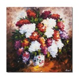 Cumpara ieftin Tablou pictat manual hol, living, dormitor, Vaza cu liliac, 50x50cm ulei pe panza in cutit efect 3D