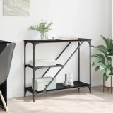 vidaXL Masă de consolă Stejar Negru 88,5 x 30 x 75 cm Lemn compozit 882801